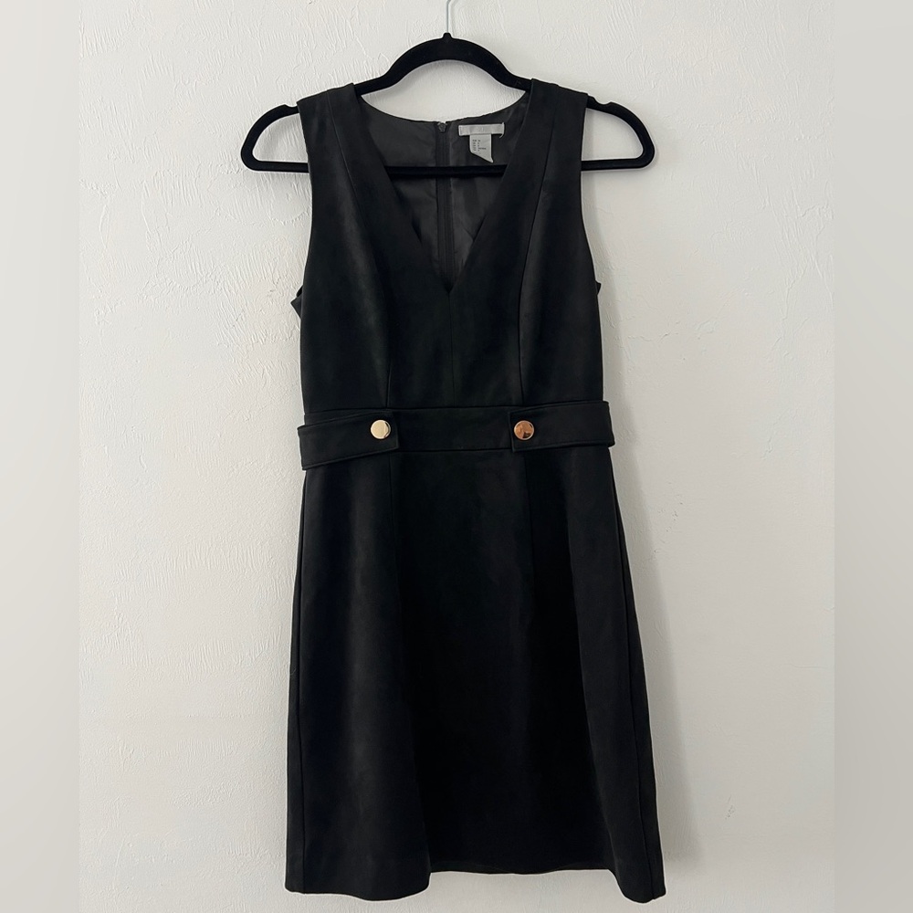 H&M Black Mini Dress with Gold Accents